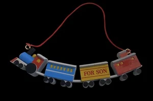 Vintage 1987 Christmas Hallmark Keepsake Hanging Ornament SON Choo Choo Train - Picture 1 of 12