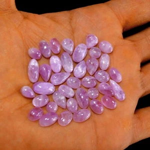 37 Pcs 83 Cts Natural Pink Kunzite Cabochon Gemstone Lot  12x5-6x6mm #14883 - Picture 1 of 5