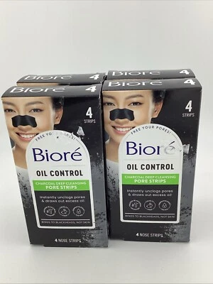 4 Pack BIORE Pore Strips Oil Control, 4 Strips Per Box - Image 1 of 2