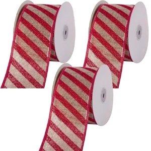 RUSPEPA 3 x 25 Yard LUXURIOUS wired Christmas Ribbons (75 Yards) !! THEMED - Picture 1 of 5