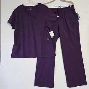 NWT Cherokee Infinity Women Scrubs 2625A Mock Wrap Top & 1123A Drawstring Pant - Picture 1 of 21