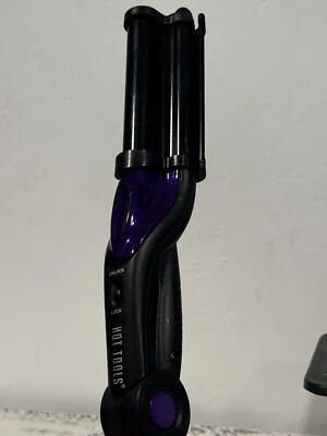 Hot Tools Hierro Cerámica Waver Profundo *Salón Olas Perfectas* Negro/Púrpura Probado Foto 1 de 4