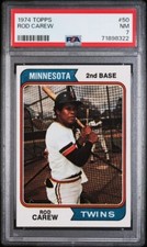 1974 Topps #50 Rod Carew PSA 7 NM Minnesota Twins.  HOF 3000 Hits