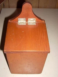 Vintage handgefertigte Holz Rezept Box 6 1/4 x 4 1/4 x 5 Zoll mit Wandaufhänger - Bild 1 von 9