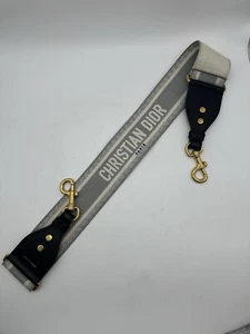 Christian Dior Logo Embroidered Shoulder Bag Strap Black/Cream & Ultramatte Leat - Bild 1 von 9