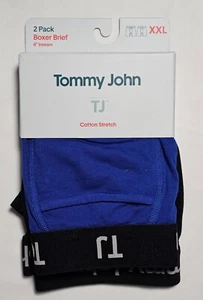 Tommy John Cotton Stretch 6-Inch Boxer Brief - XXL - Blue / Black - 2 Pack - Picture 1 of 2