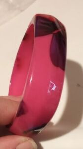  Fashion pink butterfly plastic bangle bracelet 