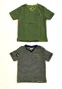 GAP Lot Boys Size 5T  V Neck Short Sleeve Stripe Summer Top T-shirt Blue Green - Picture 1 of 4