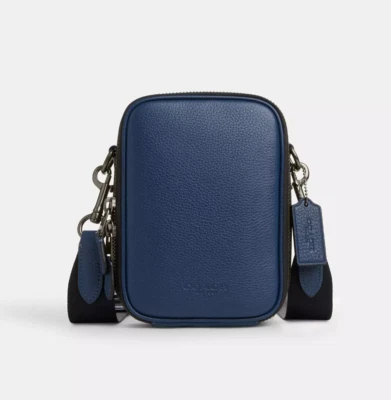 Bandolera Coach para hombre azul profundo Stanton de cuero granulado refinado (CL948) - NUEVA CON ETIQUETAS Foto 1 de 4