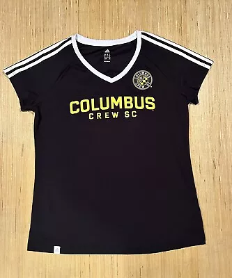 Adidas (Columbus Crew SC) V-Neck Mesh T-Shirt MLS Soccer Black Women’s Size XL - Image 1 of 4