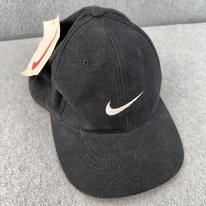 Vtg NIKE Center Swoosh Hat Snapback Black F9CCH Adjustable Cap Faded RARE 90’s - Picture 1 of 20