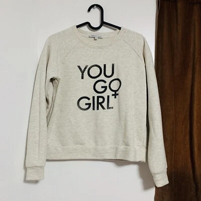 Rebecca Minkoff Letter Word You Go Girl Sweater Marble - Size S - Used EUC - Image 1 of 3