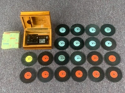 Caja de música de libros apilados THORENS de colección o antigua con 20 discos, VER DESCRIPCIÓN Foto 1 de 4