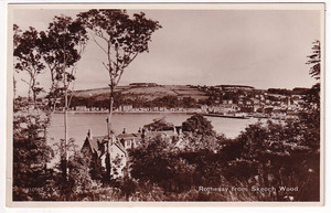 A 1930 Valentine's/Dougall Real Photo Post Card of Rothesay from Skeoch Wood.