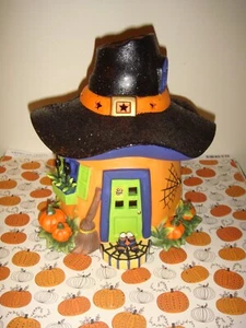 Partylite Halloween Witch Hat House Pumpkin Tealight House Candle Holder P8607 - Picture 1 of 14