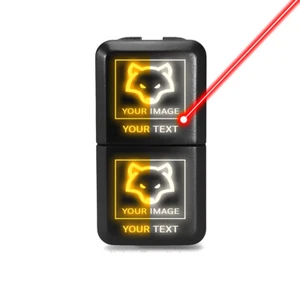 Custom Dual Function Push Button Switch For Toyota [Orange/White] 39mm x 21mm - Picture 1 of 5