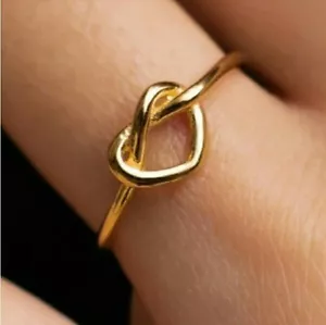 Stainless Steel Heart Rings for Women open Ring Gold color couple Wedding Band - Picture 1 of 4