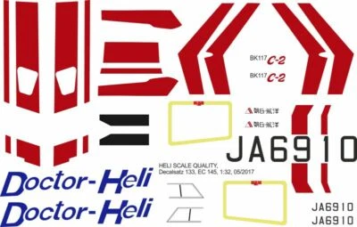 Decalcomania 133 Eurocopter EC 145 Doctor-Heli JA6910 - Immagine 1 di 2