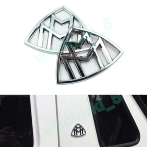 2 pegatinas cromadas laterales emblemas para Mercedes Benz Maybach Car Badge plata coche - Imagen 1 de 4