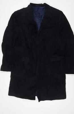 Marks and Spencer Mens Blue Overcoat Coat Size M Button - Image 1 of 4
