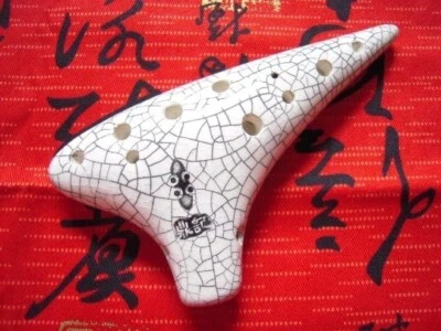 Professional Soprano C 12 Holes Marble Transparent Crackle Glaze Ceramic Ocarina - Image 1 of 3
