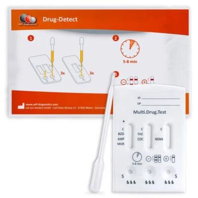 self-diagnostics Drogenschnelltest Multi 6 TG - Nachweis von 6 Drogen im Urin - Bild 1 von 4