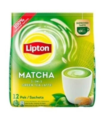 10 X PAQUETES de té de leche Lipton 3 en 1 té verde Matcha 12s ENVÍO GRATUITO Foto 1 de 4