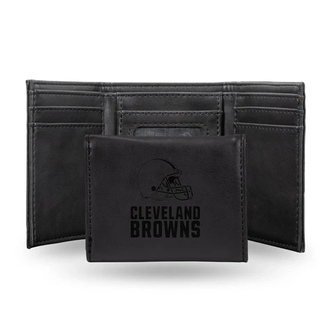 BROWNS LASER ENGRAVED BLACK TRIFOLD WALLET Cover
