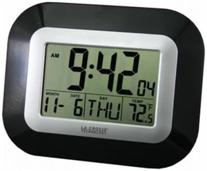 La Crosse Technology WT-8005U-B Digital Atomic Wall Clock 9 Lx1-1/2 W in. 5 Pack - Picture 1 of 5