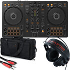 Pioneer DDJ-FLX4 DJ Controller, Backpack, Headphones &amp; Stereo Interconnect Cable