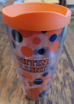 FIGHTING ILLINI - Vaso Tervis - 24 oz. con tapa naranja Made in America Lifetim Foto 1 de 4