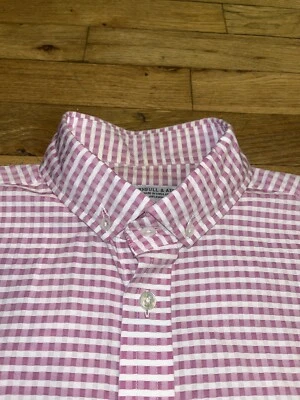 Turnbull & Asser Men’s Seersucker Pink & White Check Cotton Button Down Shirt - Image 1 of 4