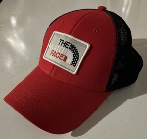 The North Face Mütze Kappe Druckknopflasche patriotisch Amerika USA Flagge Trucker Netzrücken - Bild 1 von 6