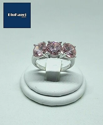 Anello in Argento 925 TRILOGY  7mm Rosa 4,5 karati - Immagine 1 di 4