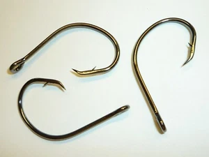 (50) Eagle Claw Lazer Circle Sea hooks (Size 4/0) Black (L197BK) BULK - Picture 1 of 3