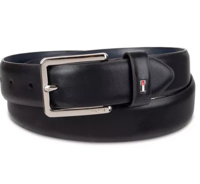 Tommy Hilfiger Hombre Flex Elastizado Borde Pluma Cinturón de Vestir - XL / 42-44 - Negro Foto 1 de 4
