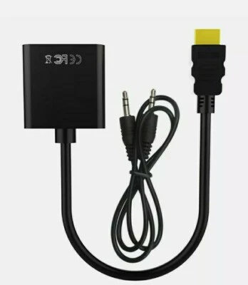  HDMI TO VGA HDMI Male to VGA Female Converter Adapter with Audio 1080P Support - Image 1 of 3