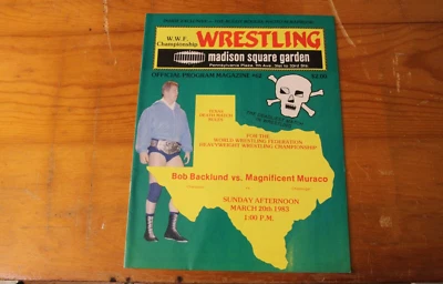 WWF Wrestling Program #62 Mar 1983 MSG Bob Backlund Andre the Giant Jimmy Snuka - Imagem 1 de 4