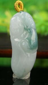 Cert'd Untreated Natural Green Grade A Jadeite Jade Pendant Maitreya m140922