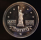 ONE Johnson Matthey JM Carson City Mint Liberty 1oz 999 FINE Silver round C3483