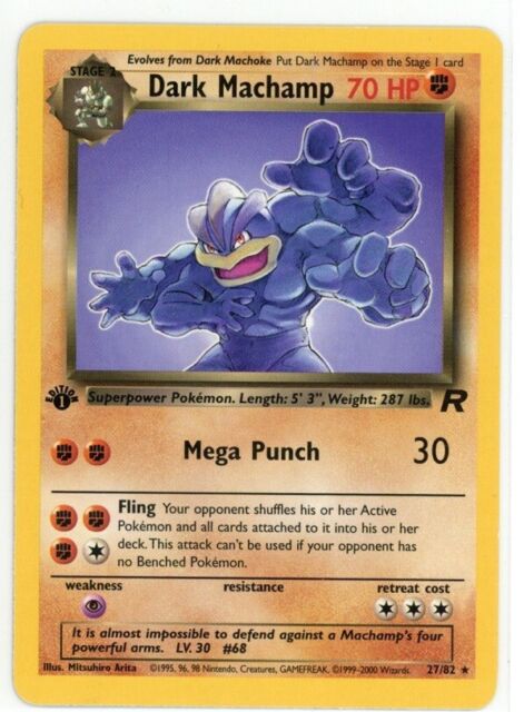 Dark Machamp Team Rocket 10/82 Unlimited Holo Rare Pokemon Card LP