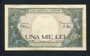 Rumänien 1943 Banknote 1000 Lei, Bauern, Frau & Kinder P-52 - Bild 1 von 2