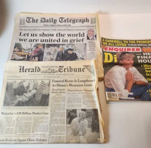 Historic newspaper coverage of Princess Diana death, including National Enquirer - Picture 1 of 11