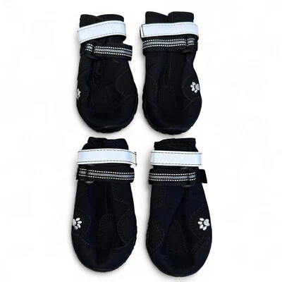 Botas impermeables antideslizantes reflectantes para perros fáciles de encender/apagar correas ajustables NEGRAS Foto 1 de 4