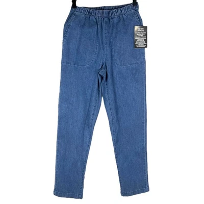 NEW Woman Within Straight Leg Pull-On Stretch Denim Jeans 49-0480-1 Size 12W - Image 1 of 4