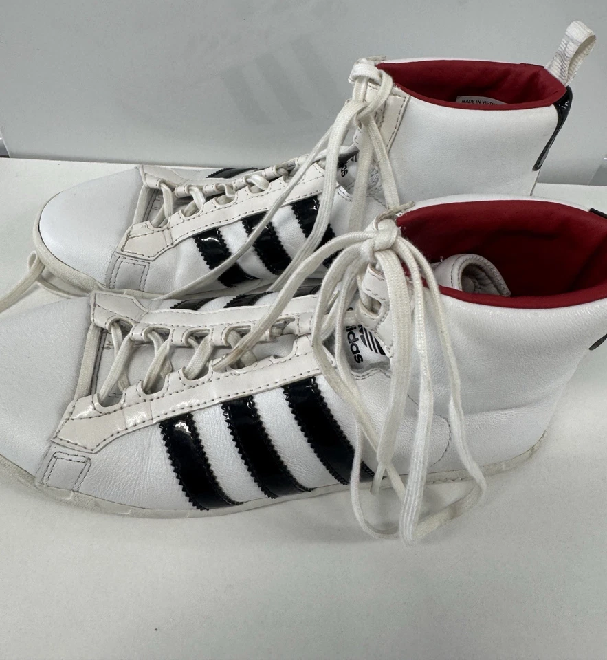 Adidas Women's High Top Sneakers G60856 White Black Red Vintage Style 7.5 - Image 1 of 4