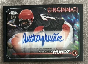 2024 Topps Chrome Anthony Munoz Black Refractor Auto /2 #BA-AMU Bengals - Picture 1 of 2