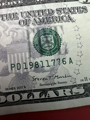 Fancy Serial Number  $5 2017 PD 1981 1776 A Birthday Year 1981  - Image 1 of 4