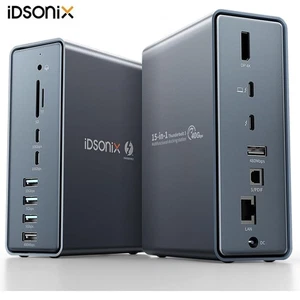 15 in 1 USB C Docking Station Thunderbolt 3 Dock Dual Monitor For Laptop PC - Picture 1 of 7