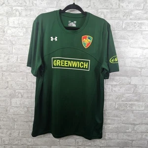 NUEVO CON ETIQUETAS Under Armour Hombre Heatgear Camiseta Fútbol Verde Greenwich Grande - Imagen 1 de 5